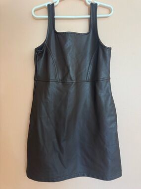 Abercrombie Kids Dark Brown Faux Leather Tank Dress girls size 7/8